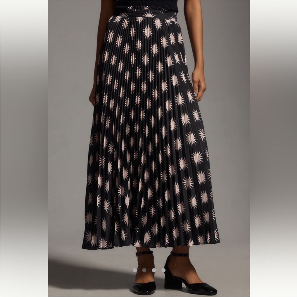 Anthropologie The Isobel Silky Pleated Skirt